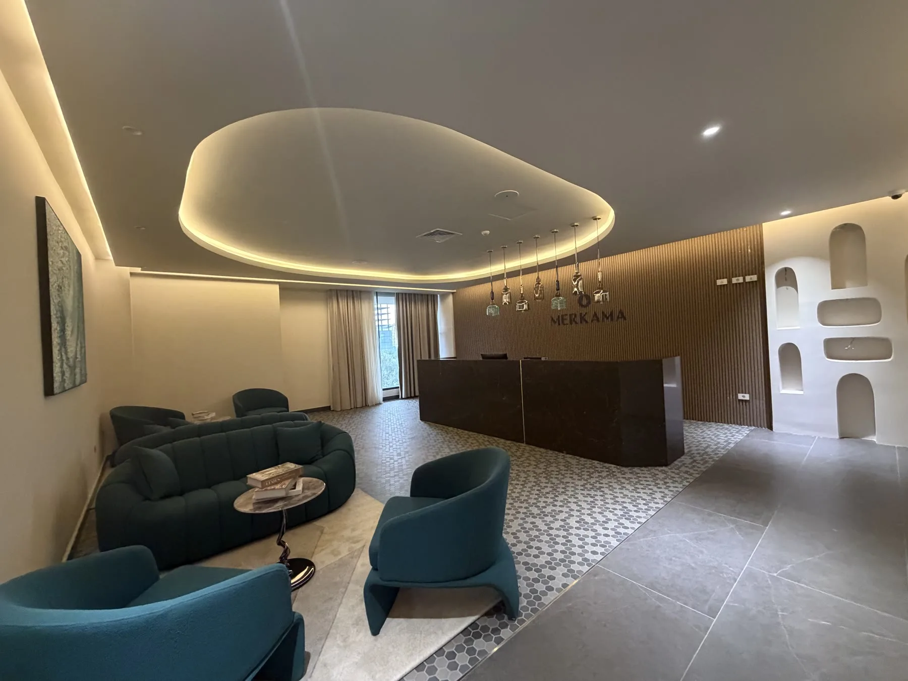 A warm lounge where guests can pause over coffee